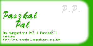 paszkal pal business card